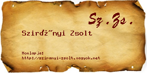 Szirányi Zsolt névjegykártya